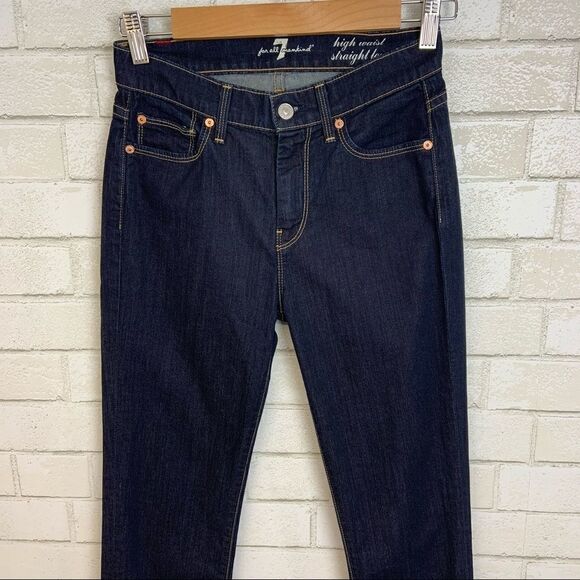 7 For All Mankind hi-Rise, Straight Jeans - Picture 3 of 7
